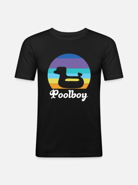 Poolboy Pool Lifeguard Swimming - Men's Slim Fit T-Shirt - black