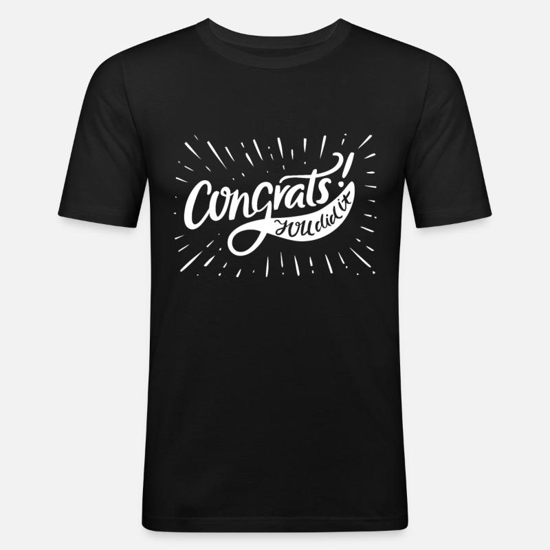 Congrats - Männer Slim Fit T-Shirt - Schwarz