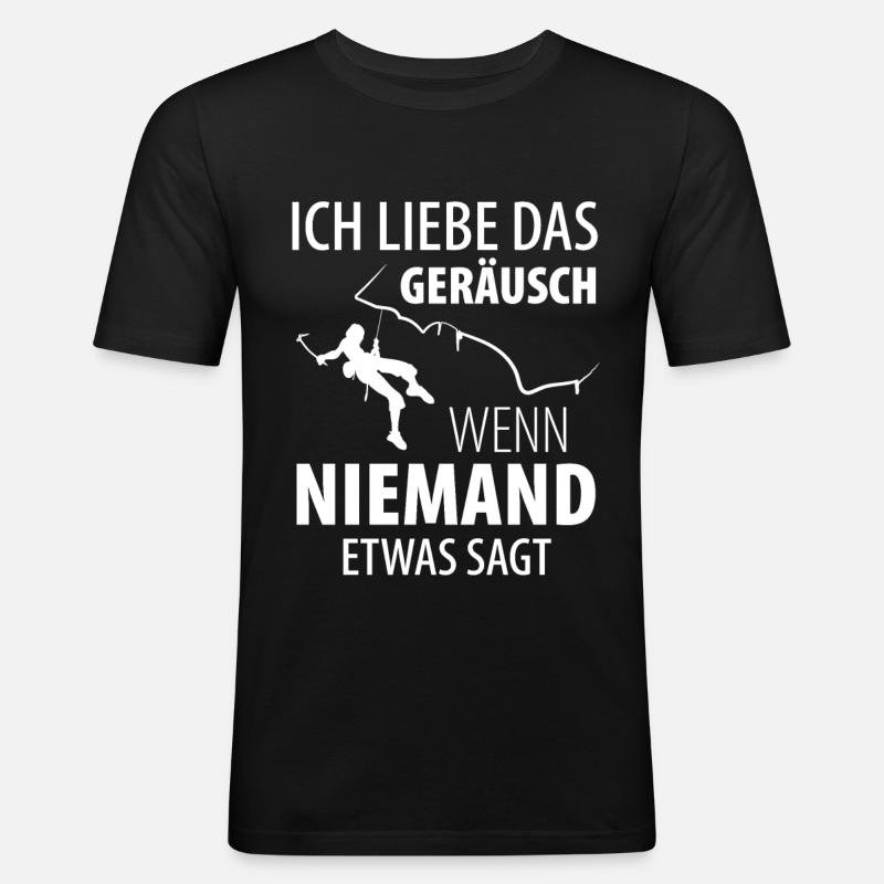 Eisklettern Eiskletterer Eispickel - Männer Slim Fit T-Shirt - Schwarz