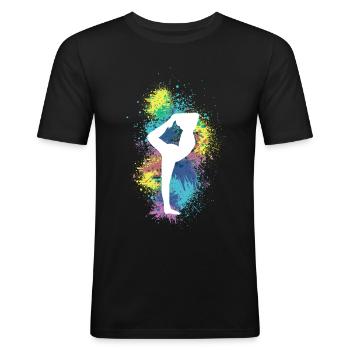 Gymnastik Sport Turnen Bodenturnen Turner - Männer Slim Fit T-Shirt - Schwarz - Vorne - Nik (191cm)