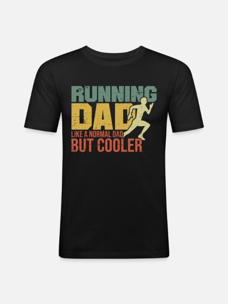 Marathon Running Running Dad - Men's Slim Fit T-Shirt - black