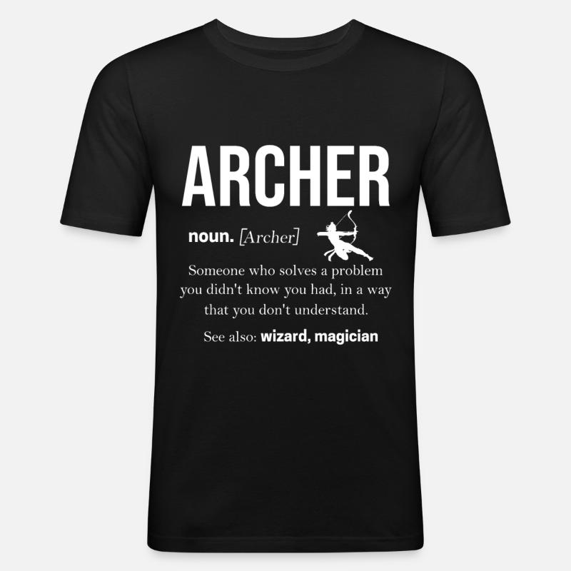 Bogenschießen Bogenschütze Geschenk Pfeil Bogen - Männer Slim Fit T-Shirt - Schwarz