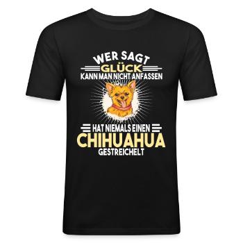 Chihuahua Züchter Hunde Chihuahua - Männer Slim Fit T-Shirt - Schwarz - Vorne - Nik (191cm)