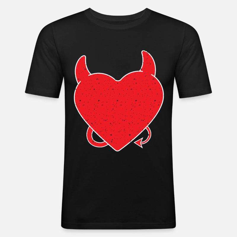 Devil Teufel Dämon Engel Angelwings - Männer Slim Fit T-Shirt - Schwarz