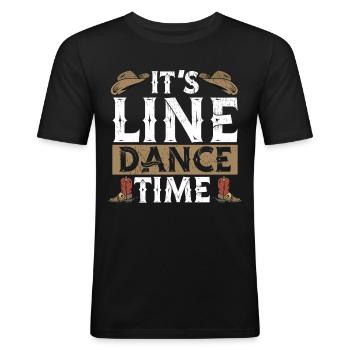 Line Dancing Linedance Line Dance - Männer Slim Fit T-Shirt - Schwarz - Vorne - Nik (191cm)