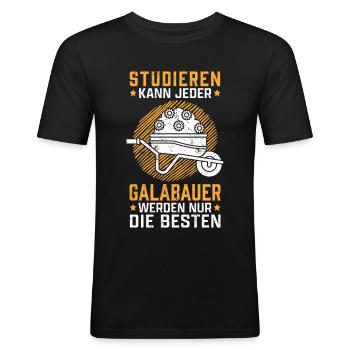Galabauer studieren Landschaftsgärtner Galabau - Männer Slim Fit T-Shirt - Schwarz - Vorne - Nik (191cm)