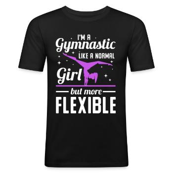 Gymnastik Sport Turnen Geschenk Handstand Akrobat - Männer Slim Fit T-Shirt - Schwarz - Vorne - Nik (191cm)
