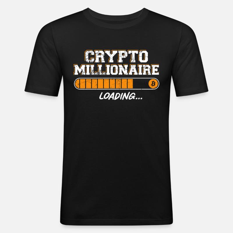 Bitcoin Crypto Loading Bar Crypto - Männer Slim Fit T-Shirt - Schwarz