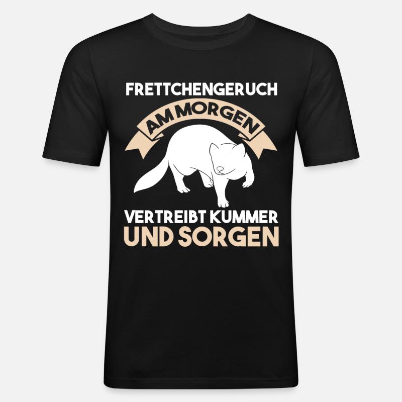 Frettchen - Männer Slim Fit T-Shirt - Schwarz