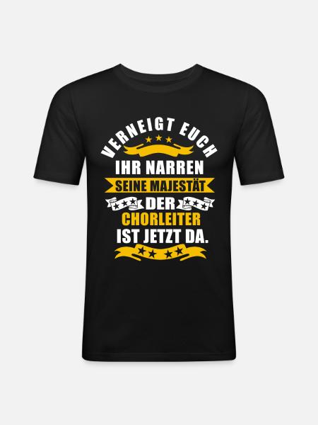 Lustige Chorleiter Spruch - Männer Slim Fit T-Shirt - Schwarz