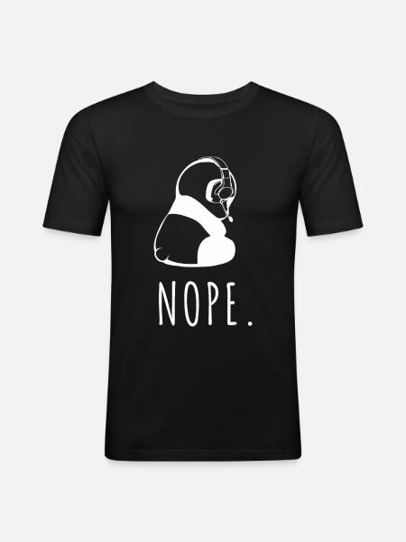 Non. Gaming Panda dit Nö - T-shirt près du corps Homme - noir