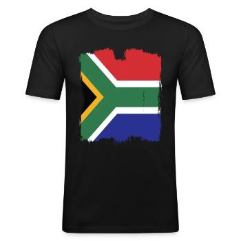 South Africa Flag - Men's Slim Fit T-Shirt - black - Front - Nik (191cm)