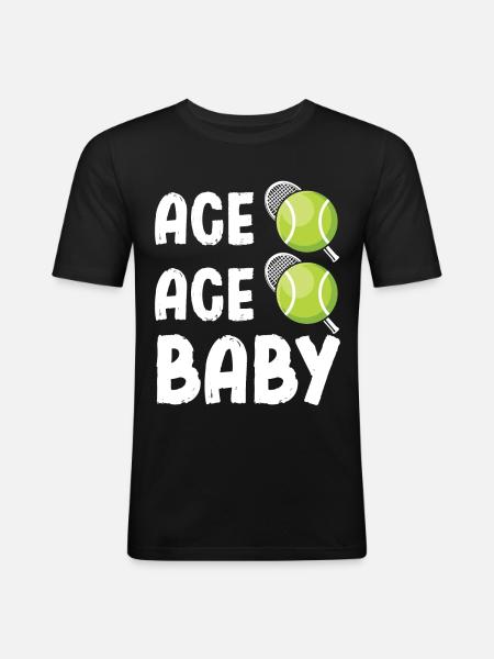 Ace Ace Baby Tennis Dicton - T-shirt près du corps Homme - noir