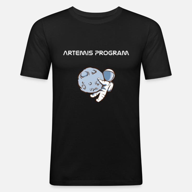 Artemis Program Astronaut Moon - Men's Slim Fit T-Shirt - black