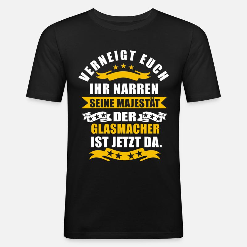 Lustige Glasmacher Spruch - Männer Slim Fit T-Shirt - Schwarz