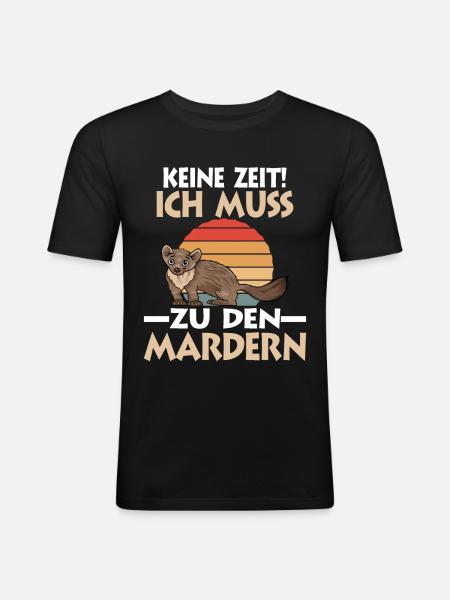 Marder - Männer Slim Fit T-Shirt - Schwarz