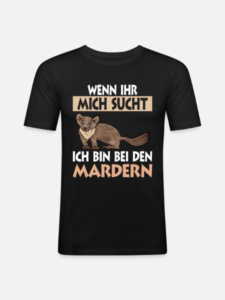 Marder - Männer Slim Fit T-Shirt - Schwarz