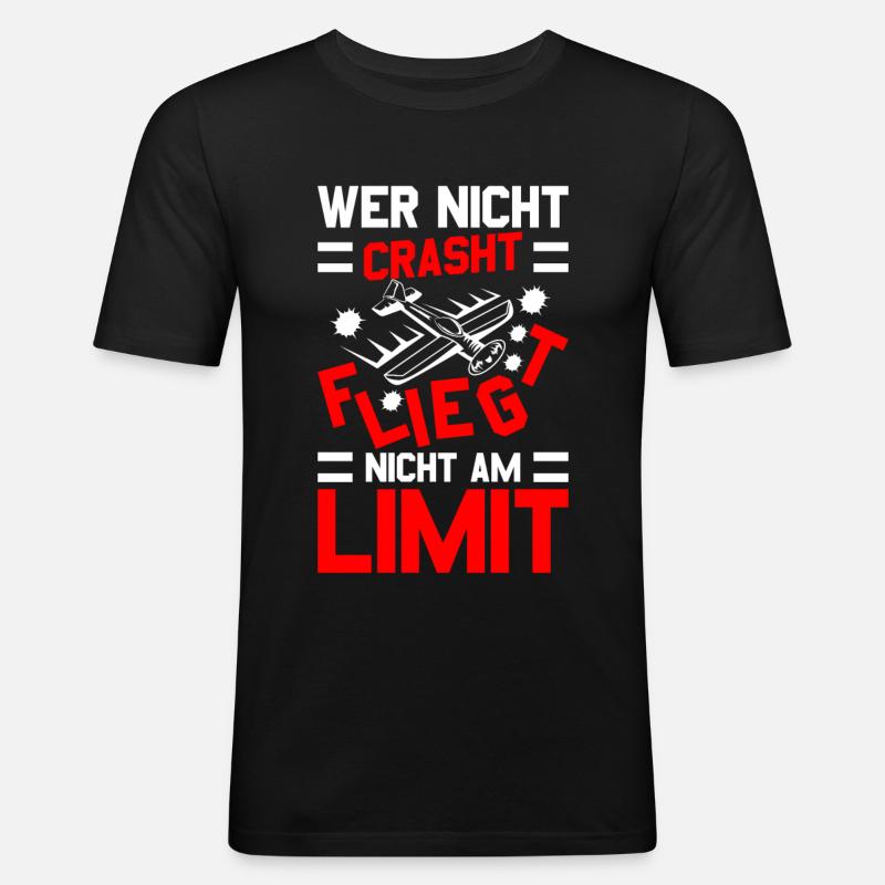 Modellflug Modellbauer Modellflieger Modelflug - Männer Slim Fit T-Shirt - Schwarz