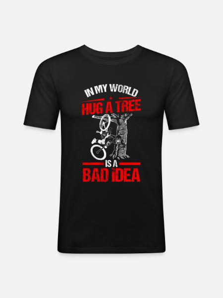 Mountain Bike Mountain Biker Downhill Bike - Men's Slim Fit T-Shirt - black