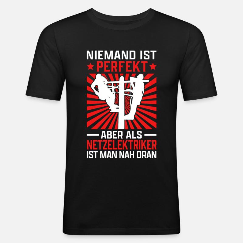 Netzelektriker sind perfekt Netzfachmann - Männer Slim Fit T-Shirt - Schwarz