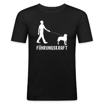 Führungskraft Hunde Labrador Retriever Labbi Gassi - Männer Slim Fit T-Shirt - Schwarz - Vorne - Nik (191cm)