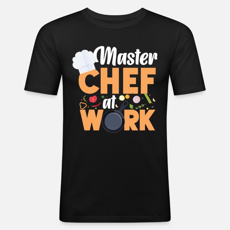 Cooking Cook Kitchen Chef Master - Männer Slim Fit T-Shirt - Schwarz