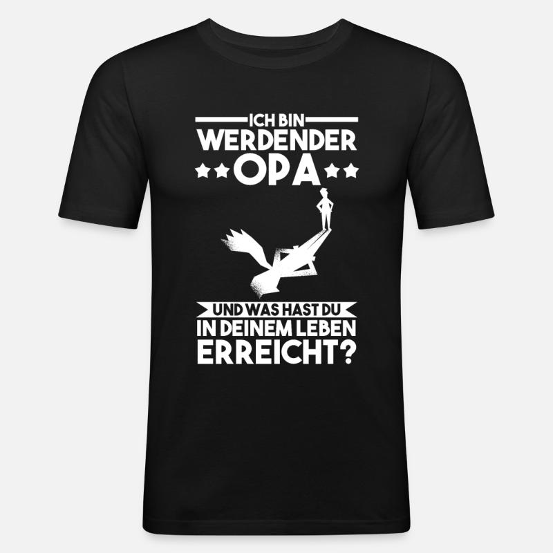 Werdender Opa - Männer Slim Fit T-Shirt - Schwarz