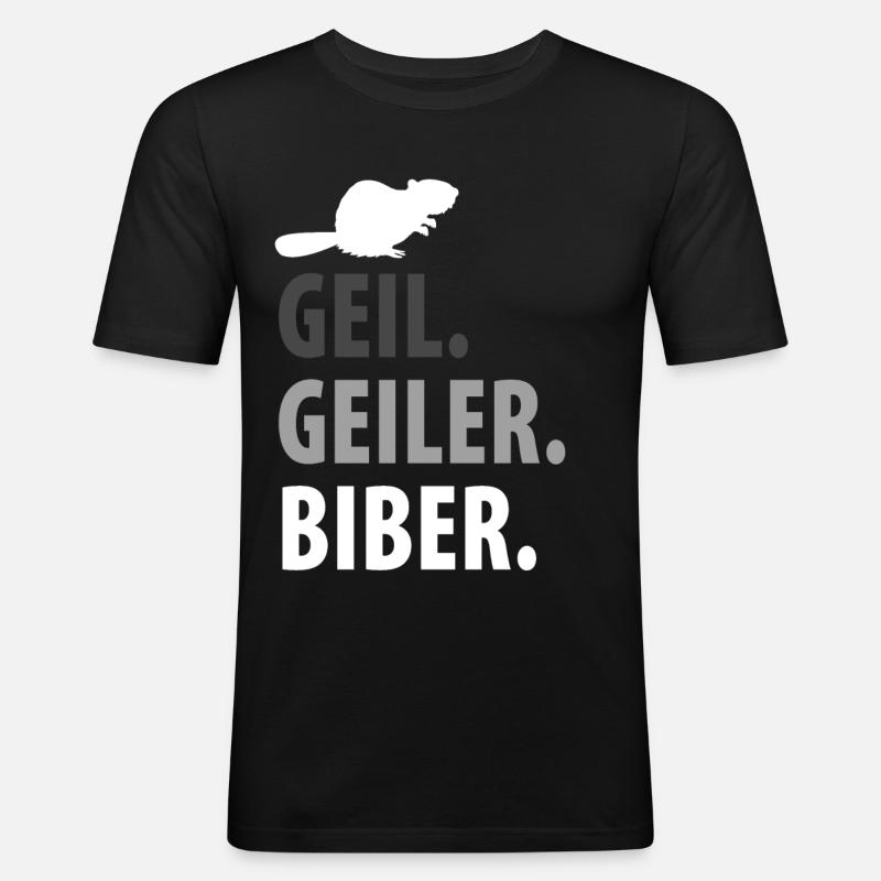 Biber - Männer Slim Fit T-Shirt - Schwarz