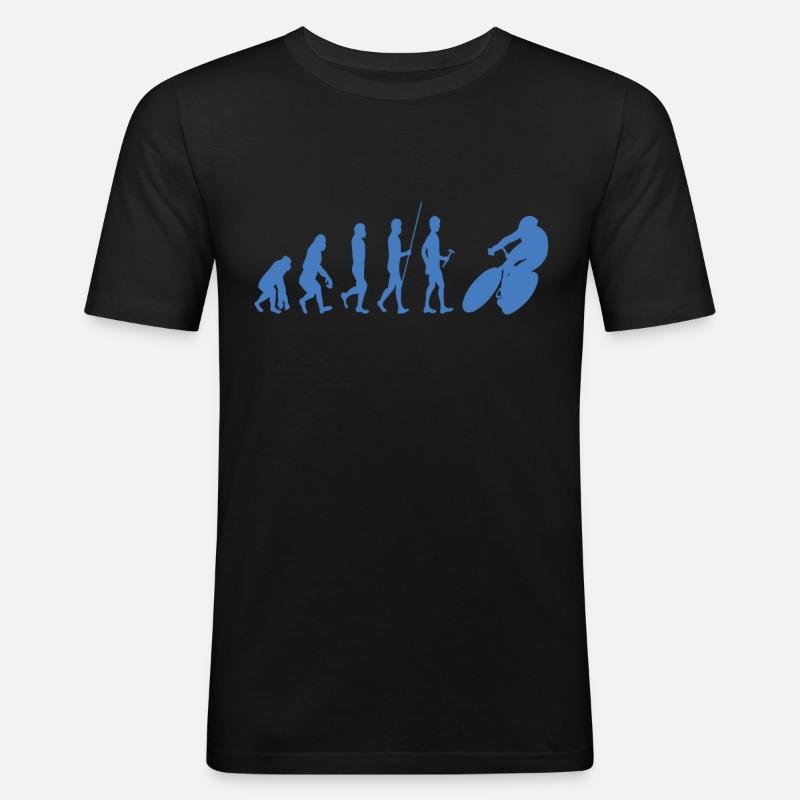 Rennrad Evolution - Männer Slim Fit T-Shirt - Schwarz