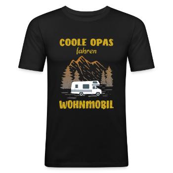Coole Opas fahren Wohnmobil - Männer Slim Fit T-Shirt - Schwarz - Vorne - Nik (191cm)