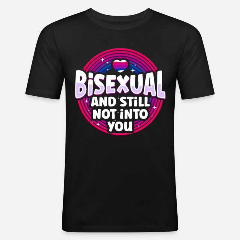 Bifil Bi Pride Flag Bifil - Slim Fit T-skjorte for menn - svart
