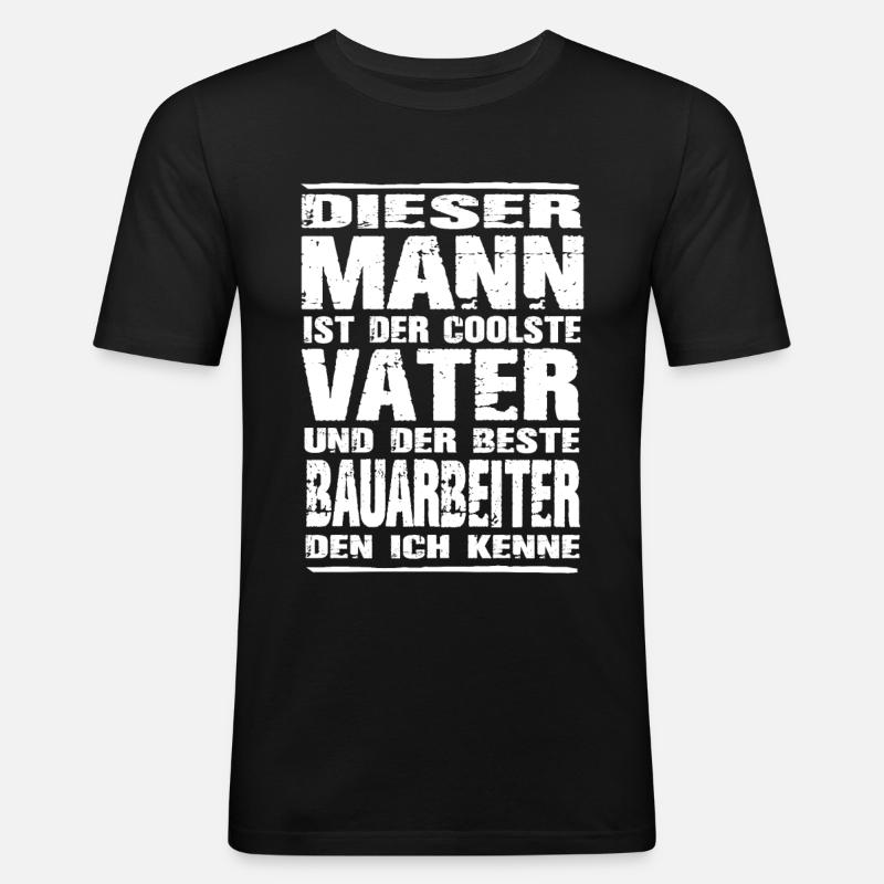 Bauarbeiter - Männer Slim Fit T-Shirt - Schwarz