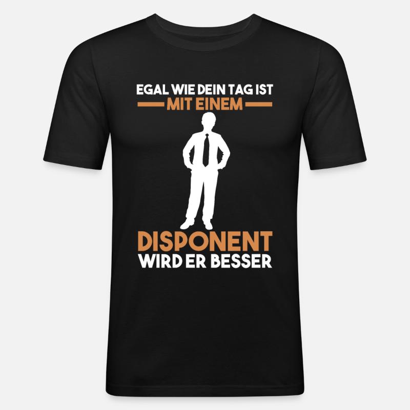 Disponent - Männer Slim Fit T-Shirt - Schwarz