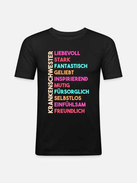 Krankenschwester - Männer Slim Fit T-Shirt - Schwarz