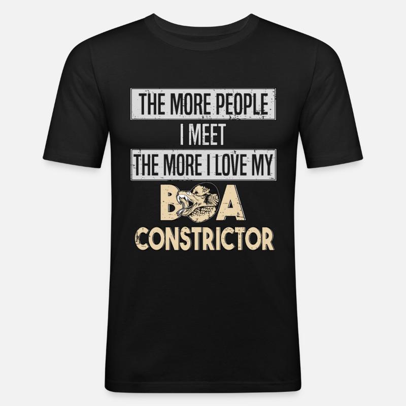 Boa Constrictor Schlange Schlangenliebe - Männer Slim Fit T-Shirt - Schwarz