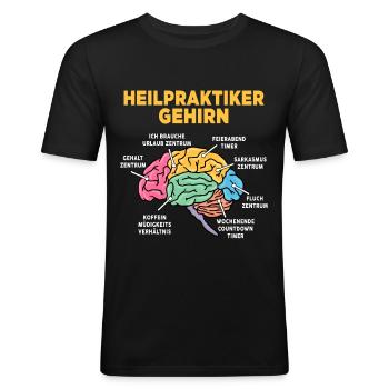 Heilpraktiker - Männer Slim Fit T-Shirt - Schwarz - Vorne - Nik (191cm)