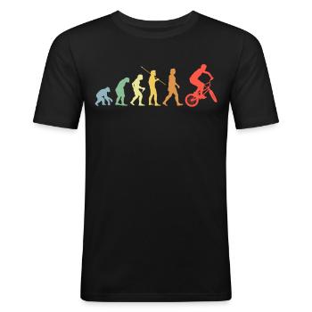 BMX Evolution Retro Bicycle BMX rider - T-shirt près du corps Homme - noir - Devant - Nik (191cm)