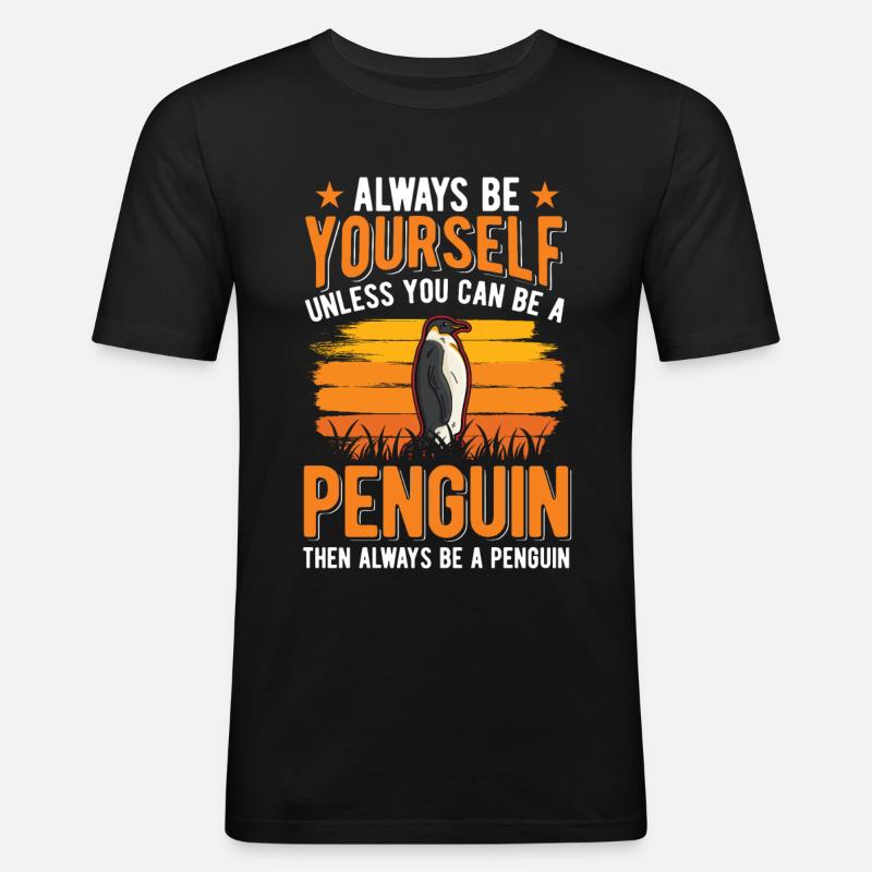 Pinguin Penguin - Männer Slim Fit T-Shirt - Schwarz