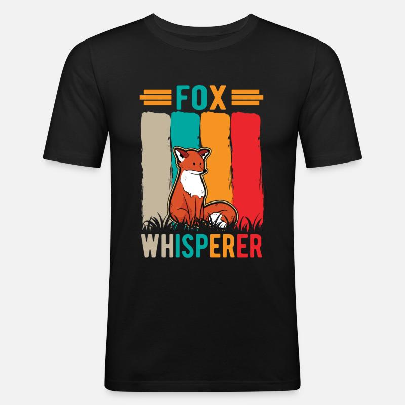 Fuchs Flüsterer Fox Whisperer - Men's Slim Fit T-Shirt - black