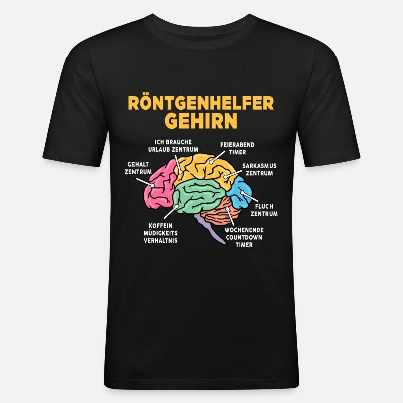 Röntgenhelfer - Männer Slim Fit T-Shirt - Schwarz