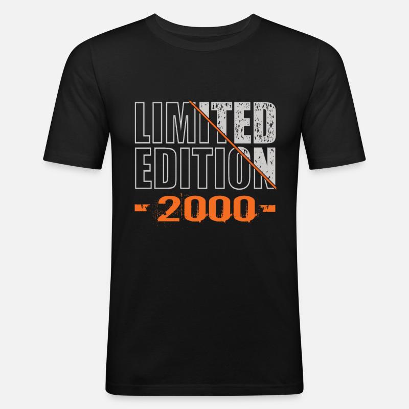 Limited Edition 2000 - Männer Slim Fit T-Shirt - Schwarz