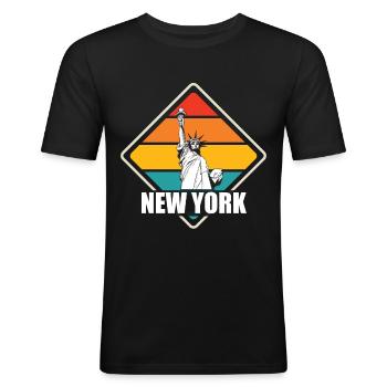 New York Statue of Liberty Big Apple NYC Liberty - Men's Slim Fit T-Shirt - black - Front - Nik (191cm)