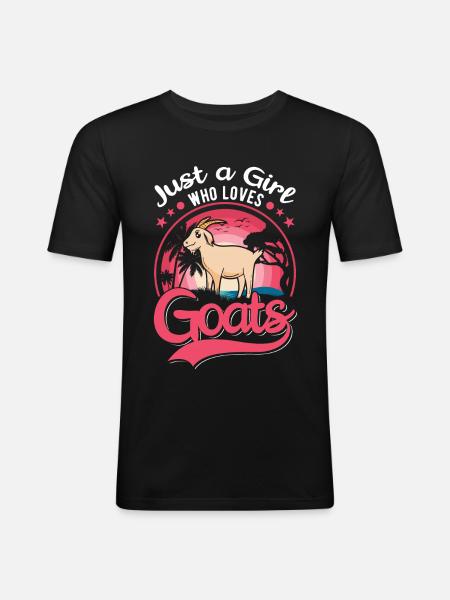 Ziegen Mädchen Ziegenwirt Ziege - Männer Slim Fit T-Shirt - Schwarz