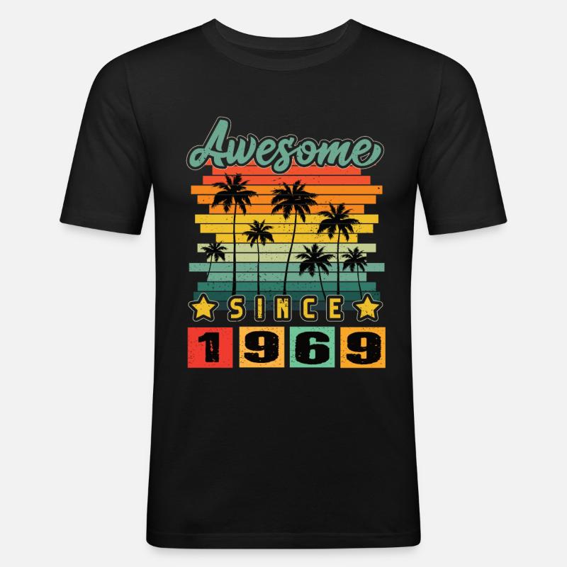 Awesome Since 1969 - Männer Slim Fit T-Shirt - Schwarz