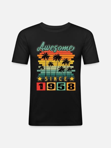 Awesome Since 1958 - Men's Slim Fit T-Shirt - black