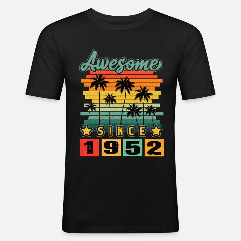 Awesome Since 1952 - Männer Slim Fit T-Shirt - Schwarz