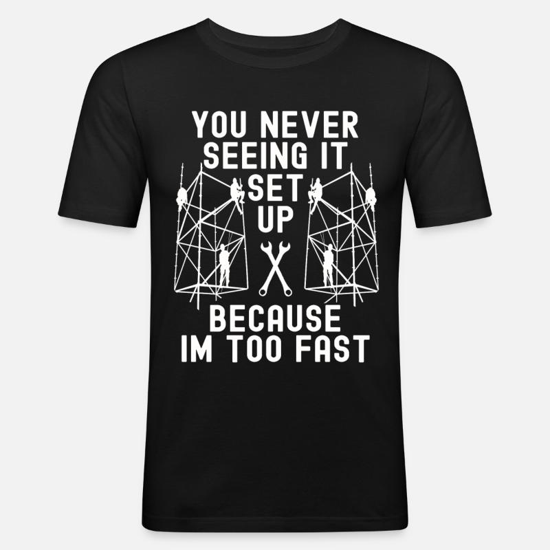Tshirt constructeur d’échafaudages - T-shirt près du corps Homme - noir