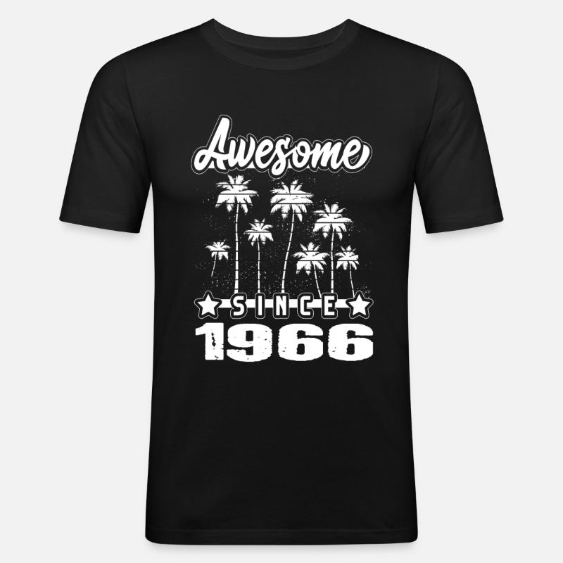 Awesome Since 1966 - Männer Slim Fit T-Shirt - Schwarz