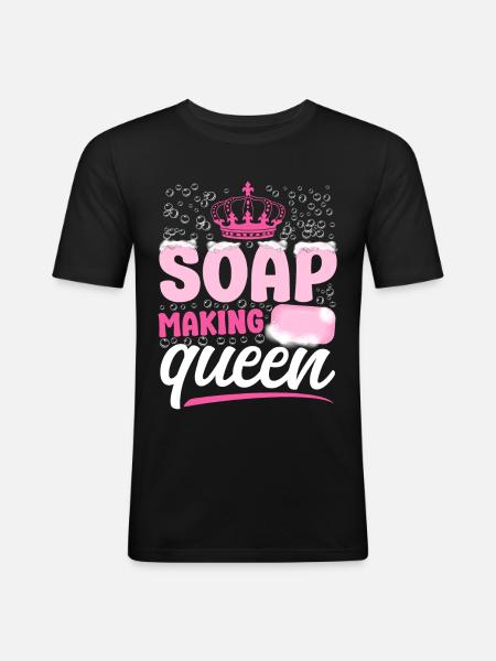 Soap Making Crafting Crown Queen - Men's Slim Fit T-Shirt - black