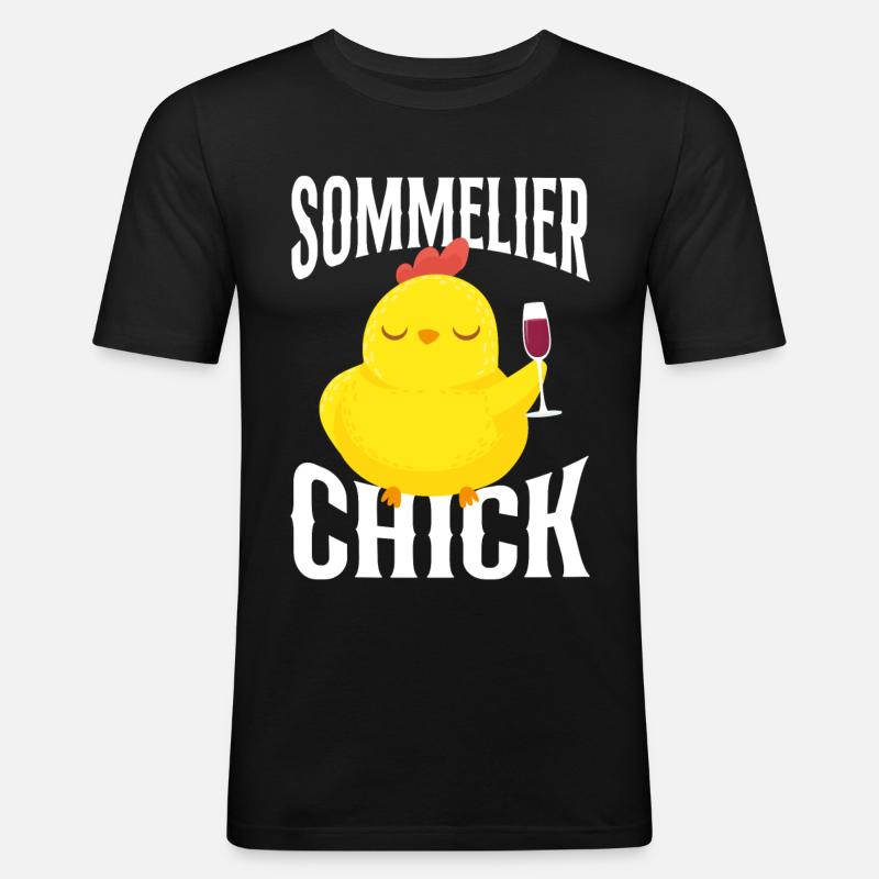 Sommelier Wine Drinking Tasting - Männer Slim Fit T-Shirt - Schwarz